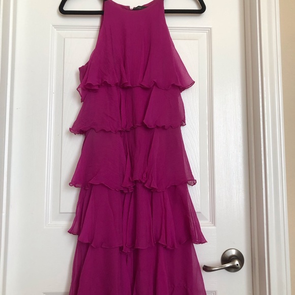 BCBG MAX AZRIA SILK FUCHSIA COCKTAIL DRESS - Picture 5 of 5